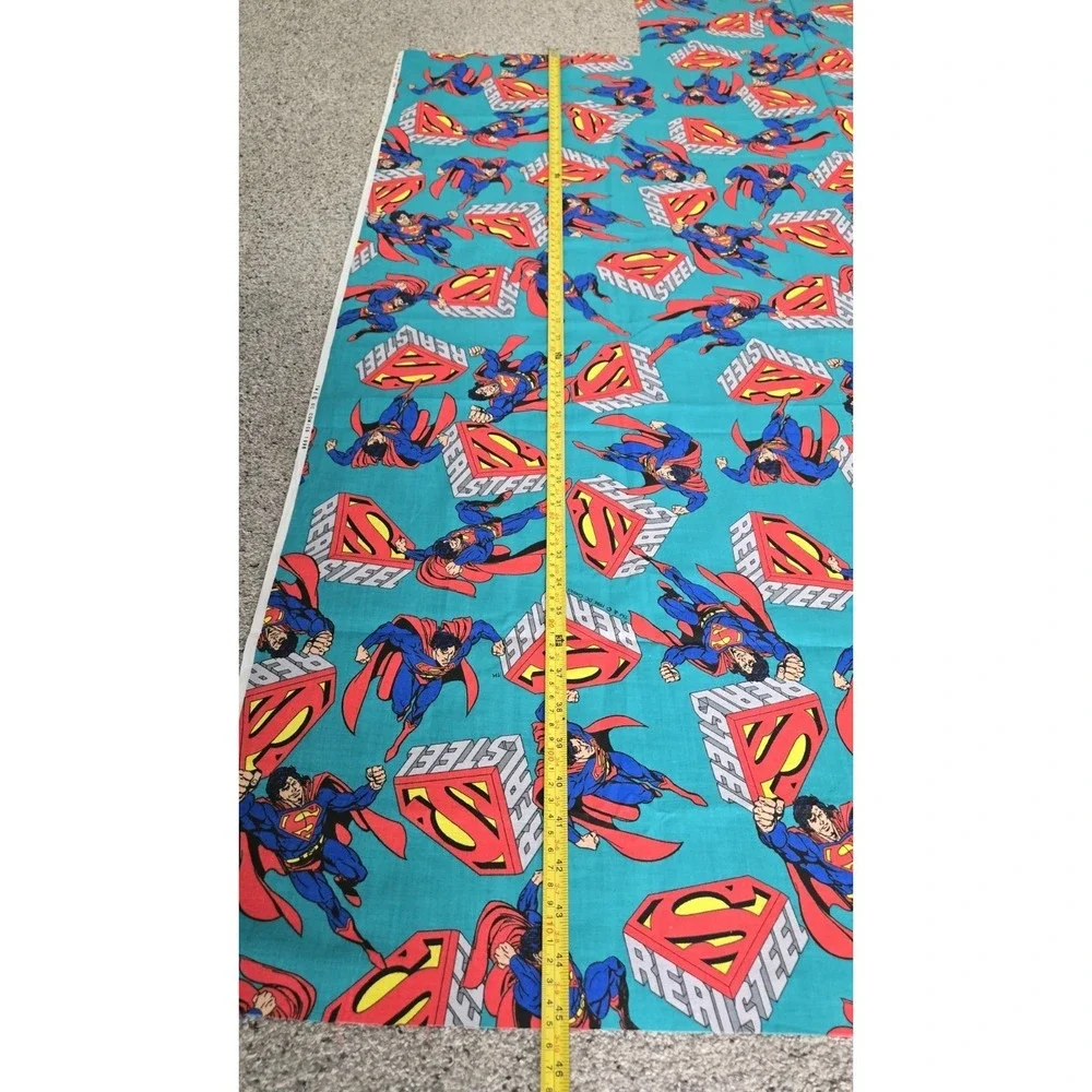 Vintage 1996 Superman DC Comics Fabric Remnant Man Of Steel Craft Quilt 45x55